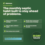 Maintane 6 Month Supply Natural Septic Tank Treatment — Kid & Pet Safe, 12B CFU Live Bacteria